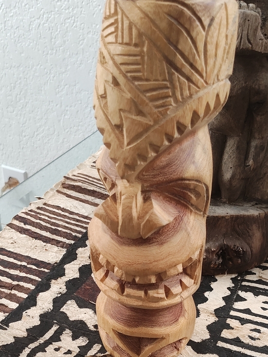 hand made Hawaii Other - This Tiki Is Lono Hawaii Carved Monkey Pod Wood 10''